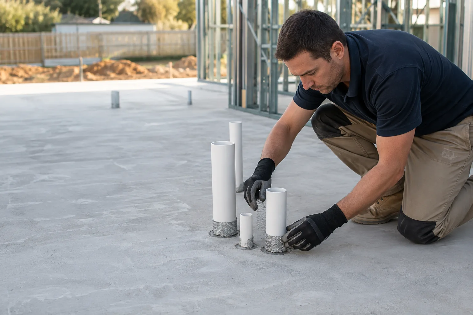 Physical termite protection around new construction pipe penetrations